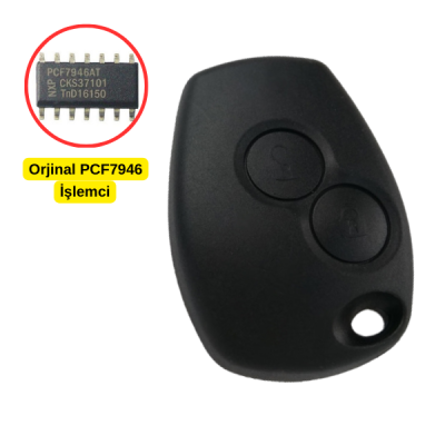 Dacia 2 Buton Kumanda (Orijinal PCF7946 İşlemcili) 433.92MHz ID46 – PCF7946 Yan sanayi KİLİTLİ KOPYALANABİLİR MANCHESTER - 1