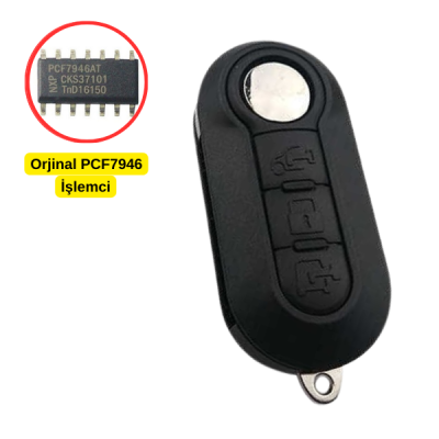 Fiat 3 Buton Sustalı Kumanda Ducato (Orijinal PCF7946 veya PCF7926 İşlemcili) 434MHz (Magneti-Marelli) - 1