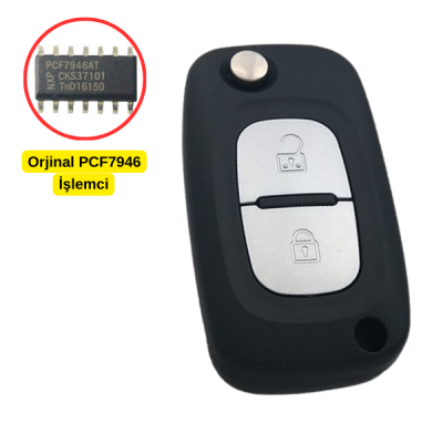 Ren 2 Buton (Orijinal PCF7946 İşlemcili) Sustalı Kumanda 433.92MHz ID46 - PCF7946 HITAG2 KİLİTLİ, KOPYALANABİLİR MANCHESTER - 1