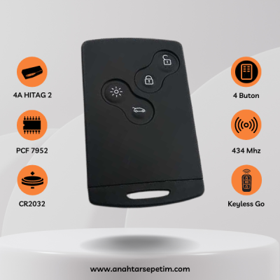 Ren MeganeIII/Fluence Anıltools Marka Smart Kart Kumanda 433.92MHz Eller Serbest, Yan sanayi - 1