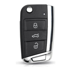 VW MQB platform 3 buton Keyless Kumanda Megamos AES ID48 chip-434mhz & HU66 Uç, T-Cross, ect - 1