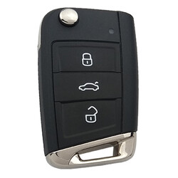 VW MQB platform 3 buton Keyless Kumanda Megamos AES ID48 chip-434mhz & HU66 Uç, T-Cross, ect - 1